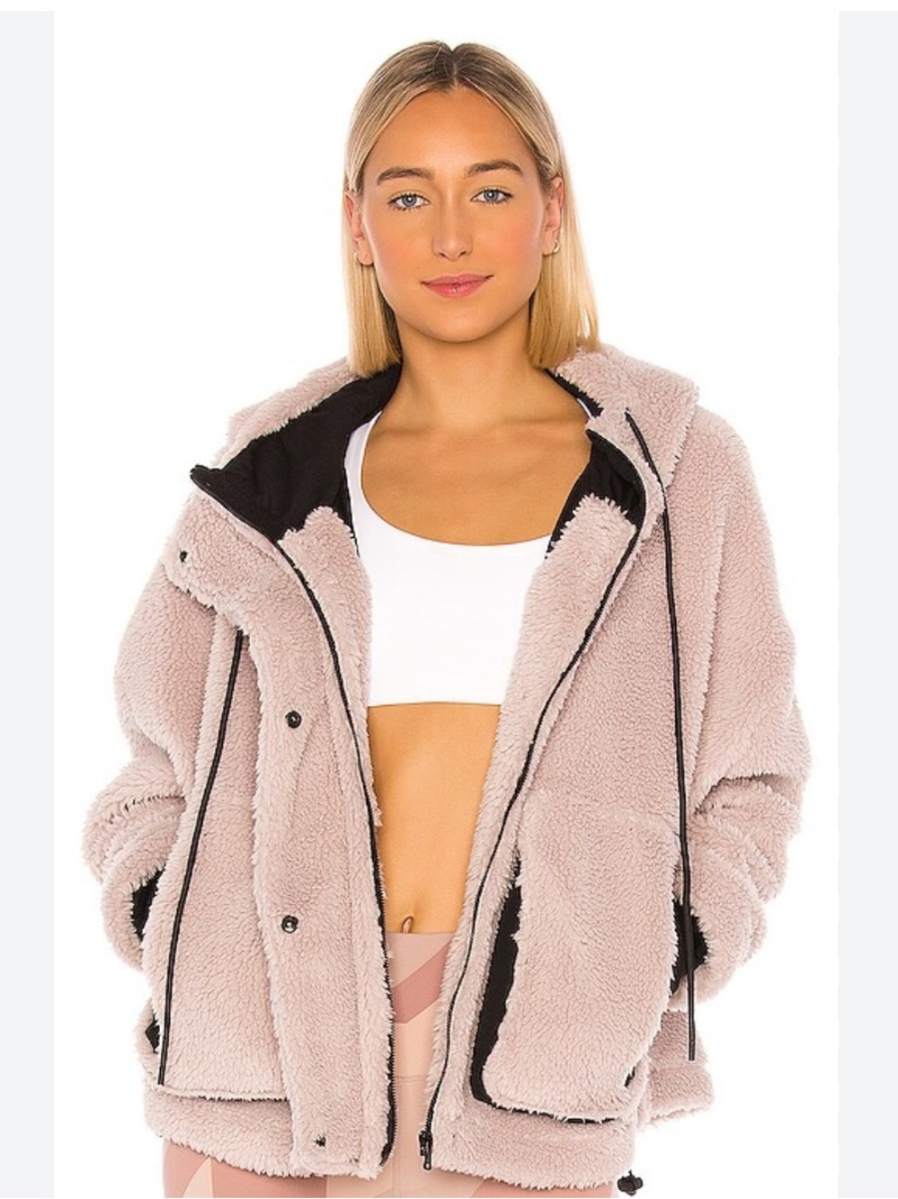 Varley Montalvo Sherpa Jacket In Soft Lavender Size Medium NWT